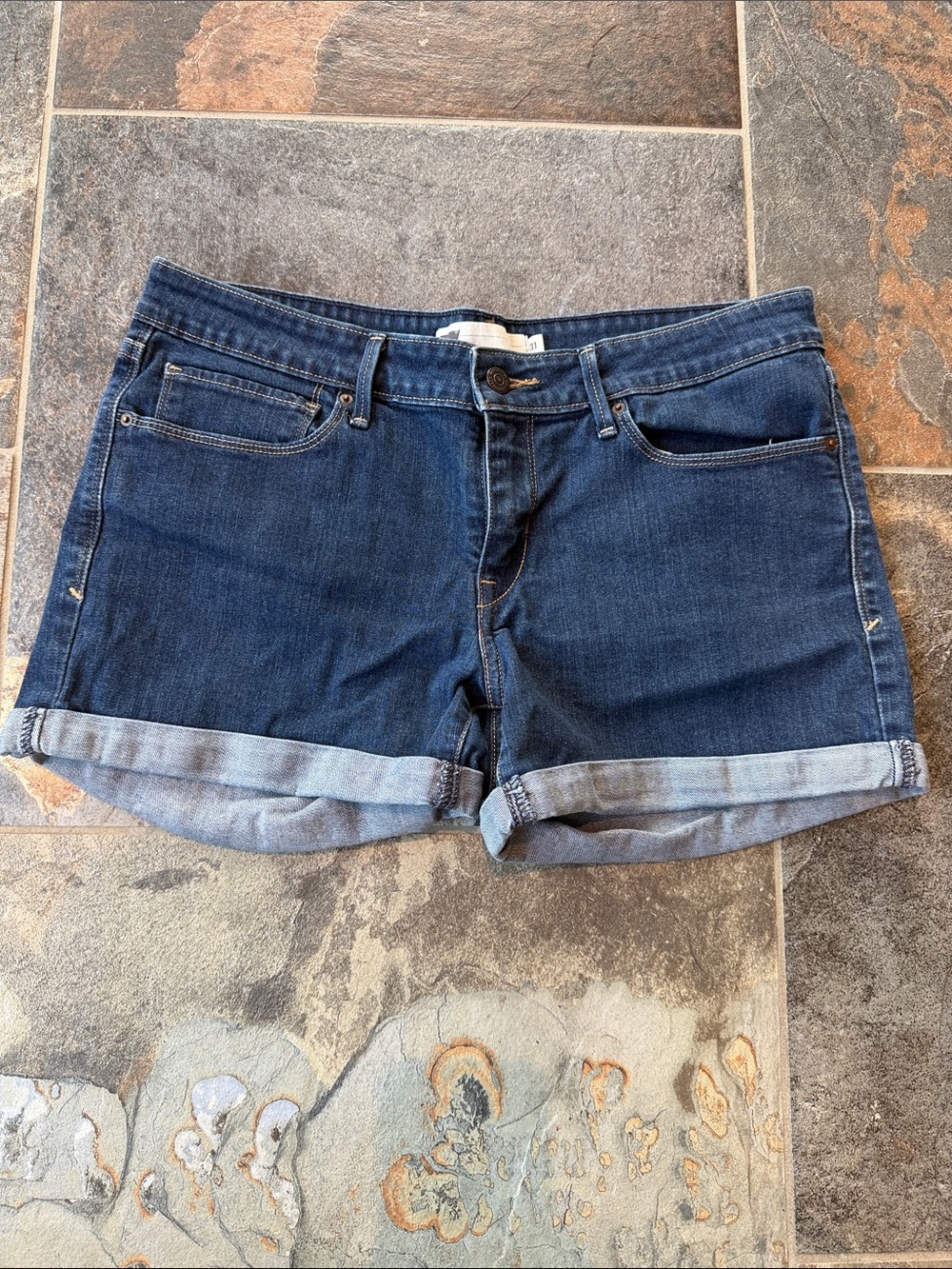 Levi’s Denim Roll-Cuff Women's Shorts - Dark Blue